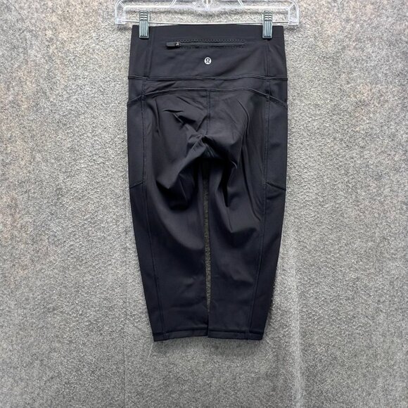 Lululemon Leggings Women 4 Black Fast and Free Crop 23” Nulux High Rise Running - Picture 4 of 10